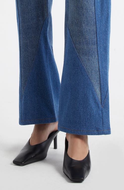 Conner Ives Reconstituted Bootcut Jeans In Blue