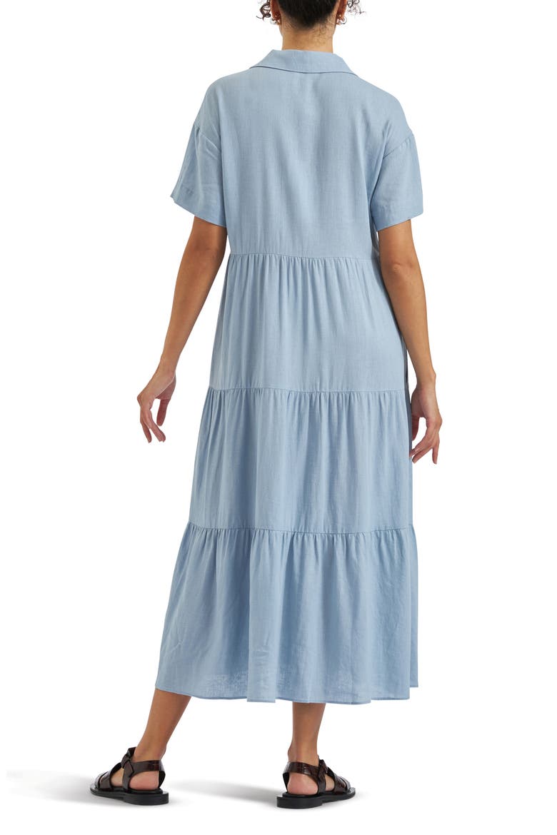 Macy Longline Linen Dress, Alternate, color, PALE BLUE