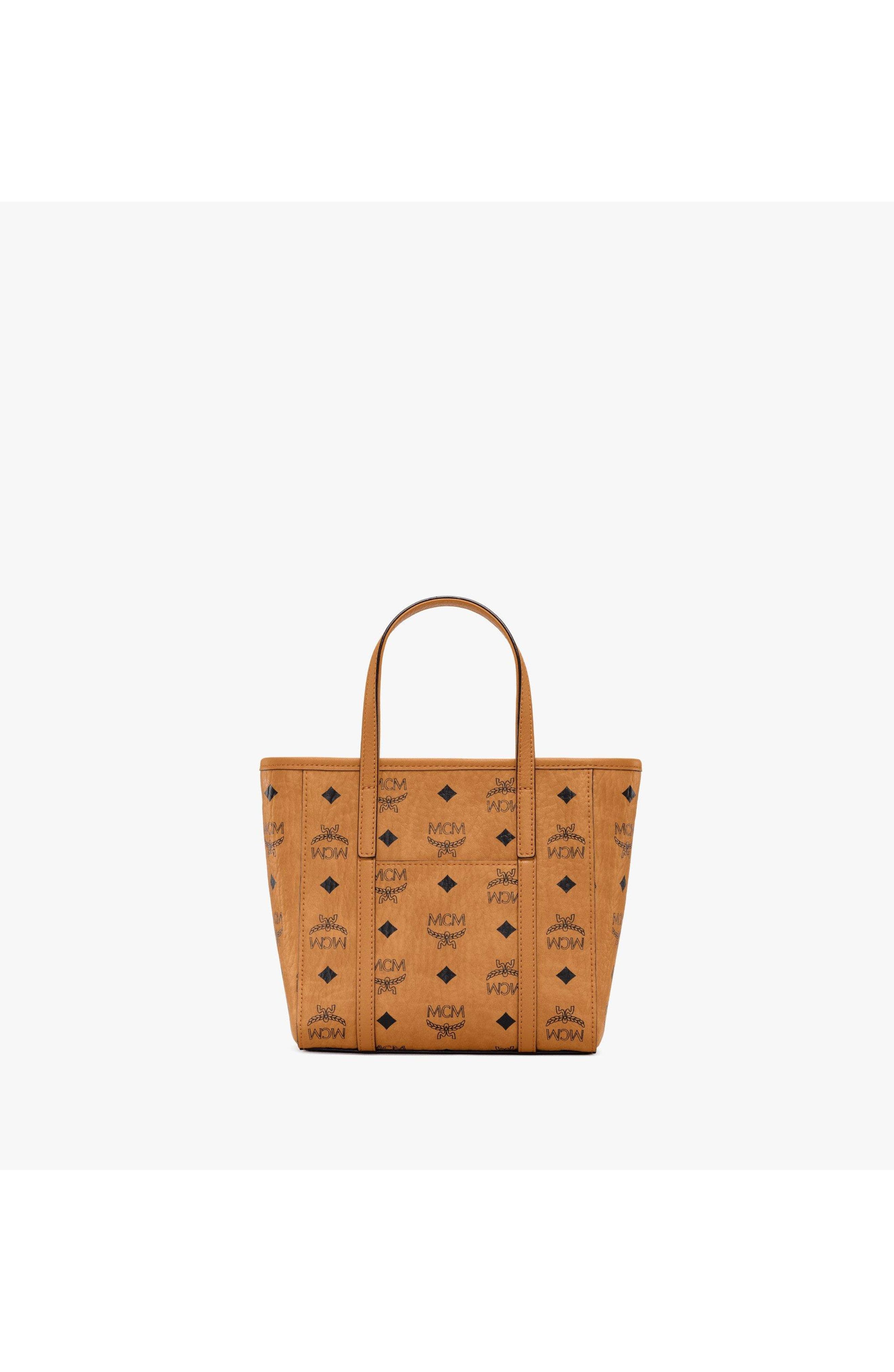 Mini Toni Top-Zip Shopper in Visetos, Alternate, color, Cognac