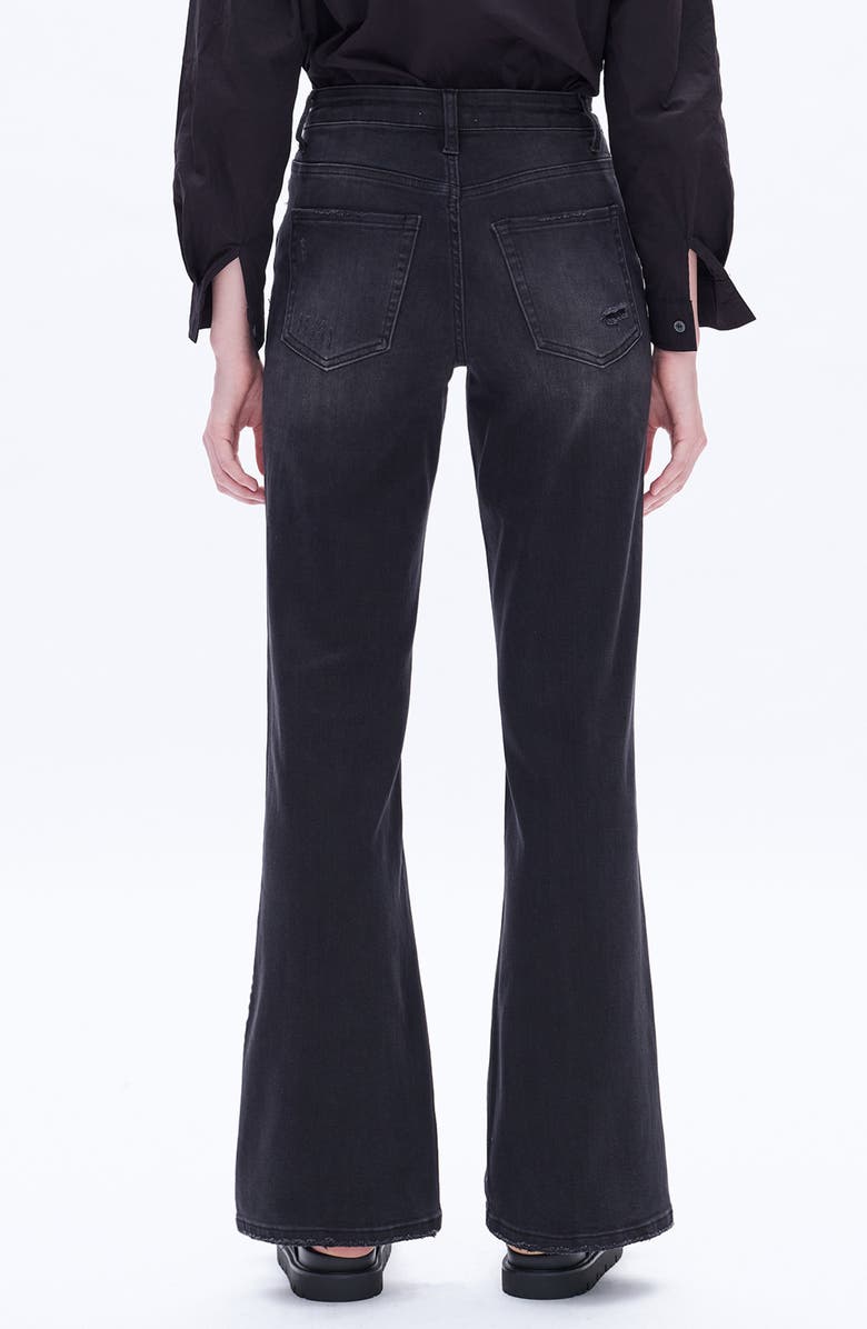 Bayeas High Waist Distressed Flare Jeans, Alternate, color, Black Rock