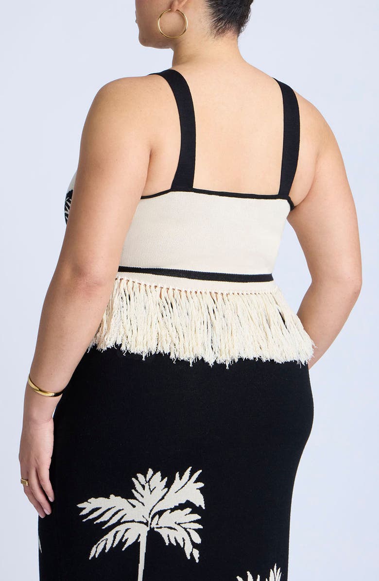 ELOQUII Fringe Crop Top, Alternate, color,