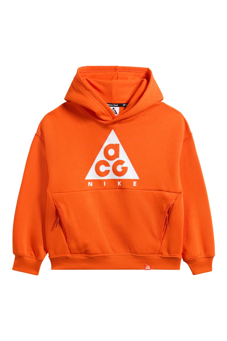 Kids' Nike ACG Fleece Hoodie, Main, color, SAFETY ORANGE
