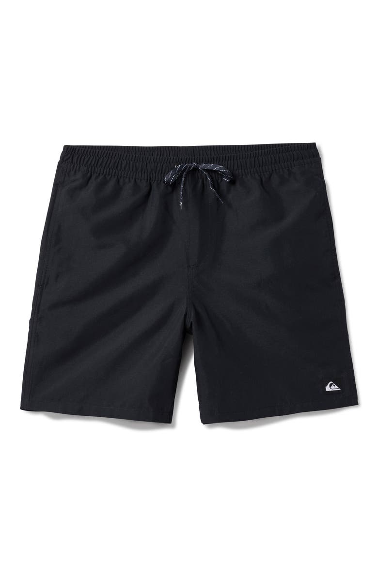 Everyday 17" Solid Stretch Swim Trunks, Main, color, BLACK