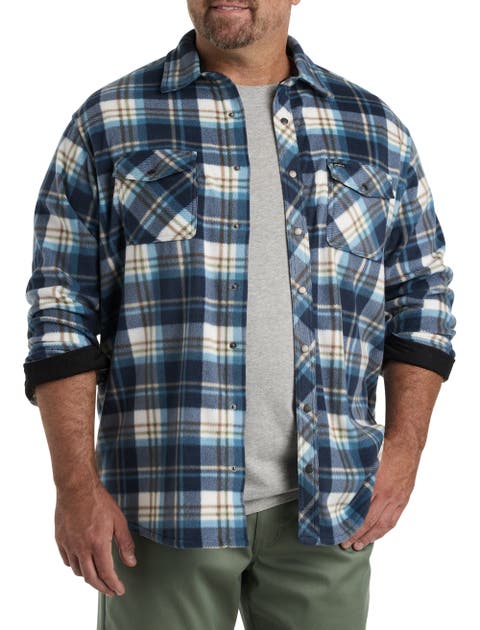 Big & Tall Glacier Plaid Superfleece Flannel Sport Shirt