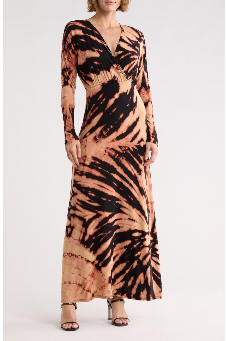 Long Sleeve Maxi Dress, Main, color, HAZELNUT