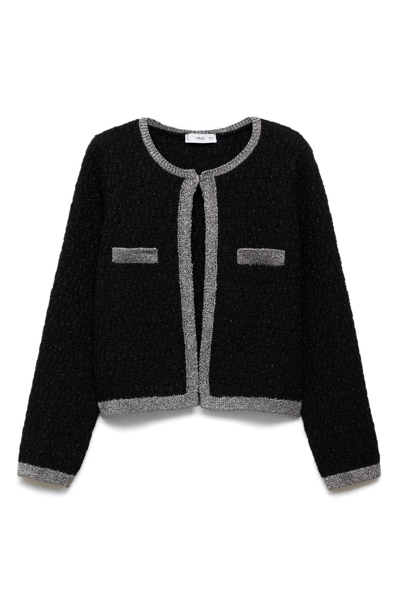 MANGO Metallic Knit Jacket, Alternate, color, 