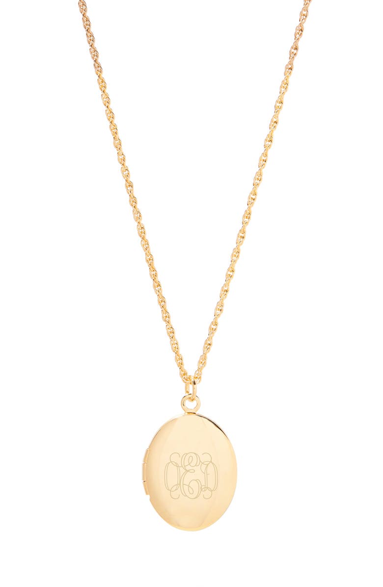 Brook and York Isla Personalized Monogram Locket Necklace, Main, color, 