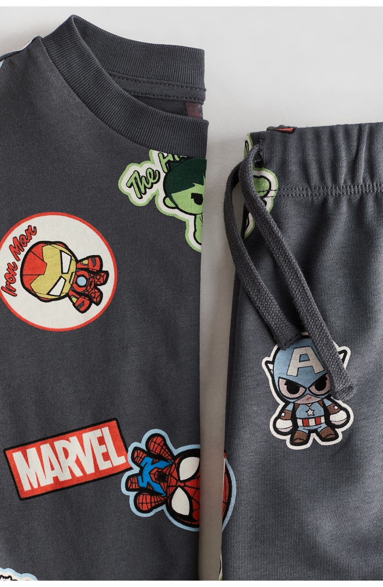 H&M 2-piece printed set, Alternate, color, Dark Gray/Marvel Comics
