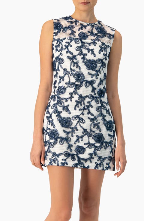 Sleeveless Embroidered A-Line Dress