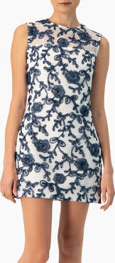 IVONNE Sleeveless Embroidered A-Line Dress