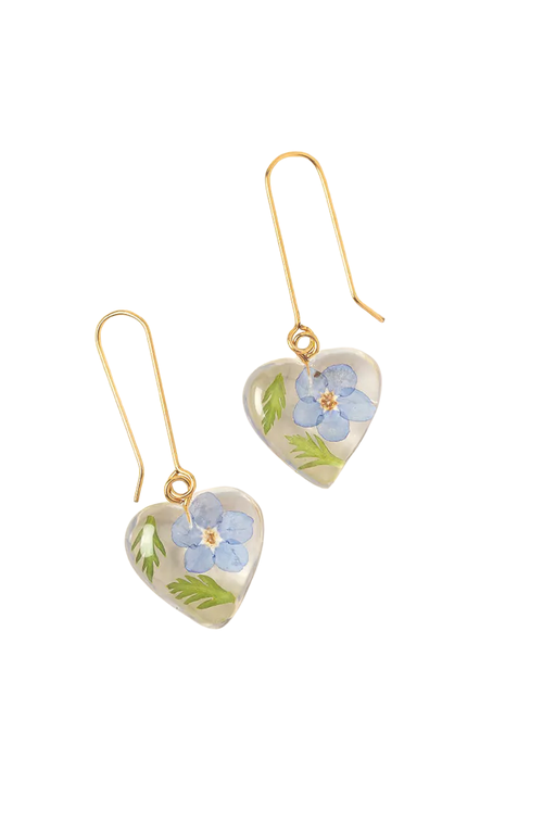 Uncommon Goods Birth Month Flower Heart Earrings In Multi