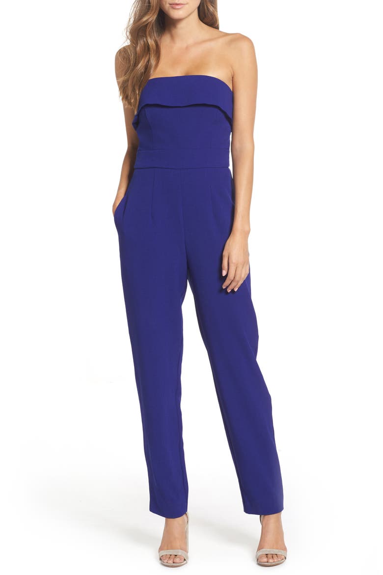 Strapless Jumpsuit, Main, color, COBALT