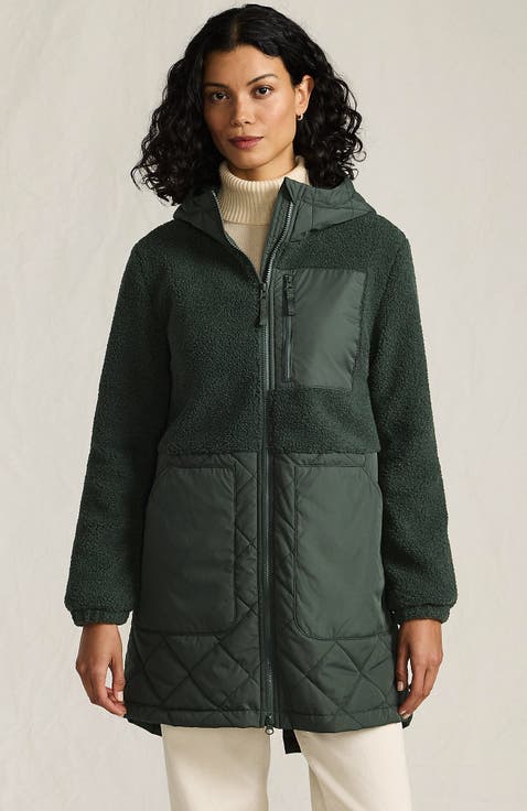 High Pile Quilted Mixed Media Parka