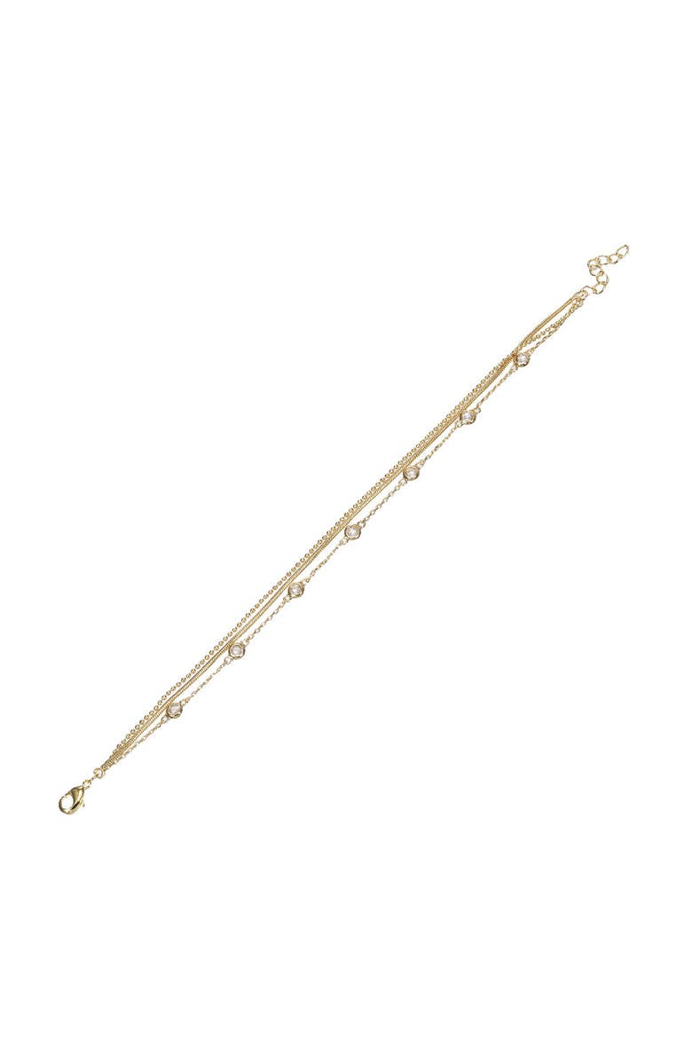 BY ADINA EDEN Mini Mariner Chain X CZ Station Bracelet, Main, color, Gold