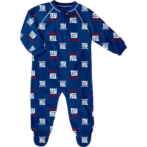 Infant Royal New York Giants Allover Print Raglan Full-Zip Jumper