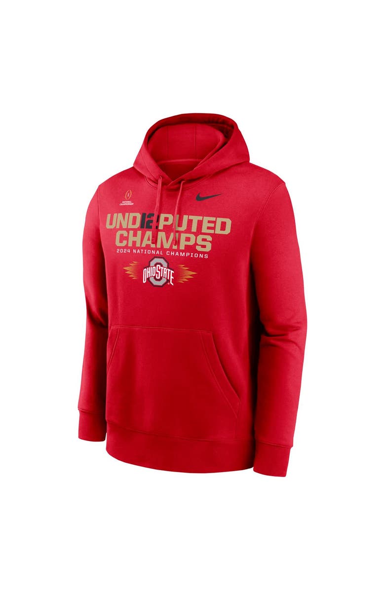 Nike Men's Nike Scarlet Ohio State Buckeyes College Football Playoff 2024 National Champions UND12PUTED Pullover Hoodie, Alternate, color, 