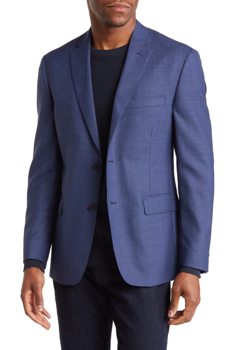 Microcheck Wool Sport Coat, Main, color, BLUE