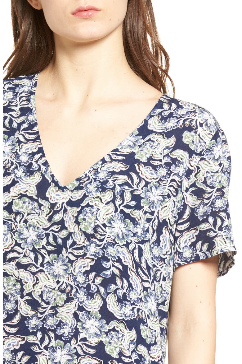 Shift Minidress, Alternate, color, NAVY PEACOAT SNAP FLORAL