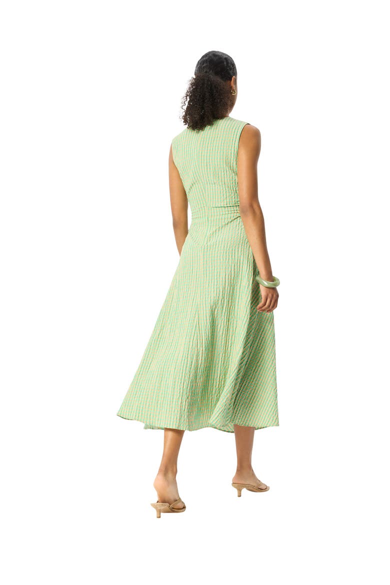 Checked V-Neck Asymmetric Dress, Alternate, color, Green/Multi