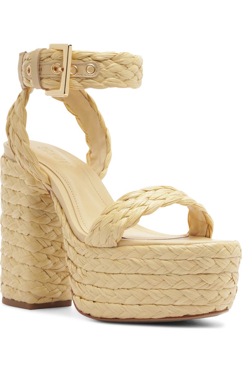 Schutz Ayana Ankle Strap Platform Sandal, Main, color, Palha/ Natural Nibs