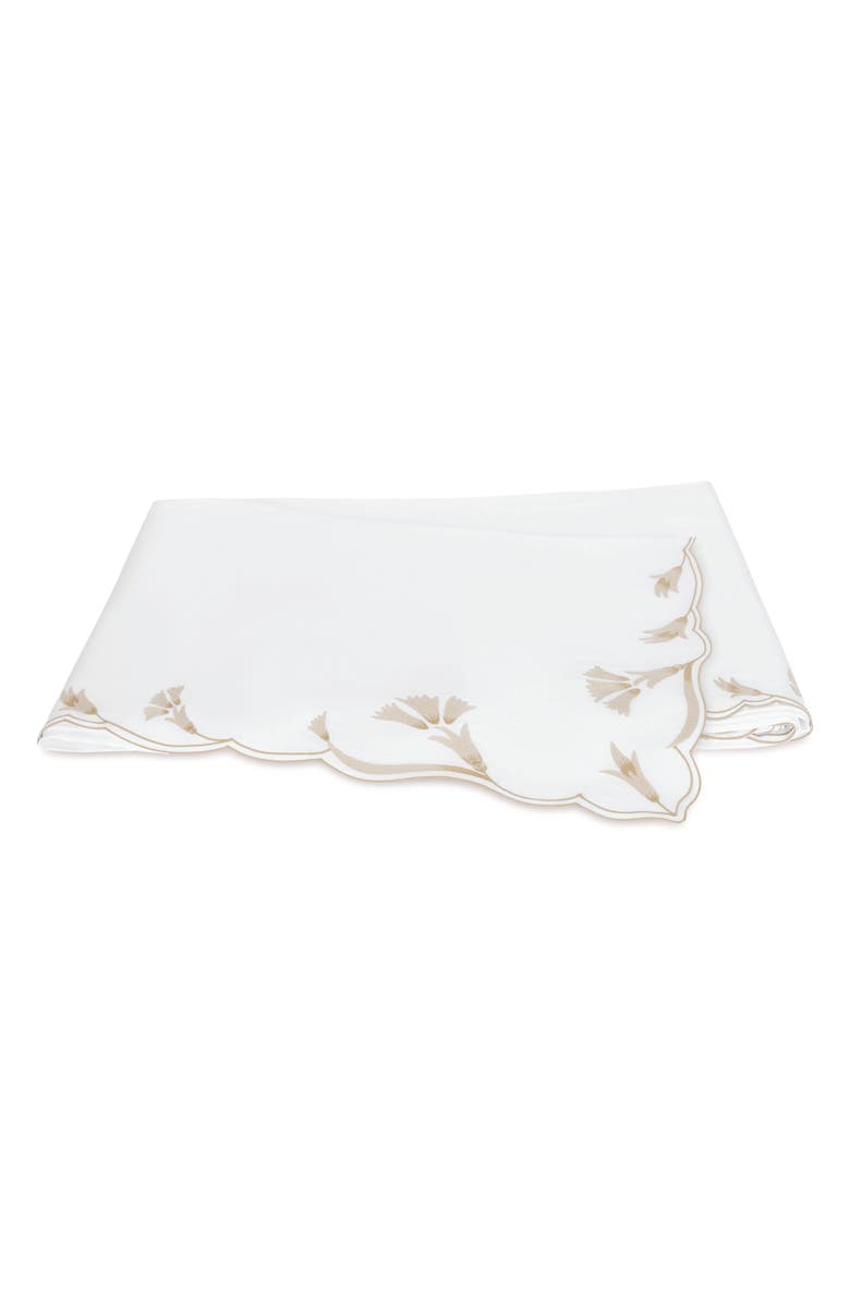 Matouk Marcella 600 Thread Count Egyptian Cotton Flat Sheet, Main, color, Dune