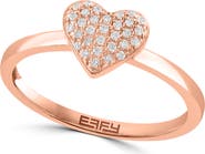 EFFY Diamond Pavé Heart Ring - 0.11ctw