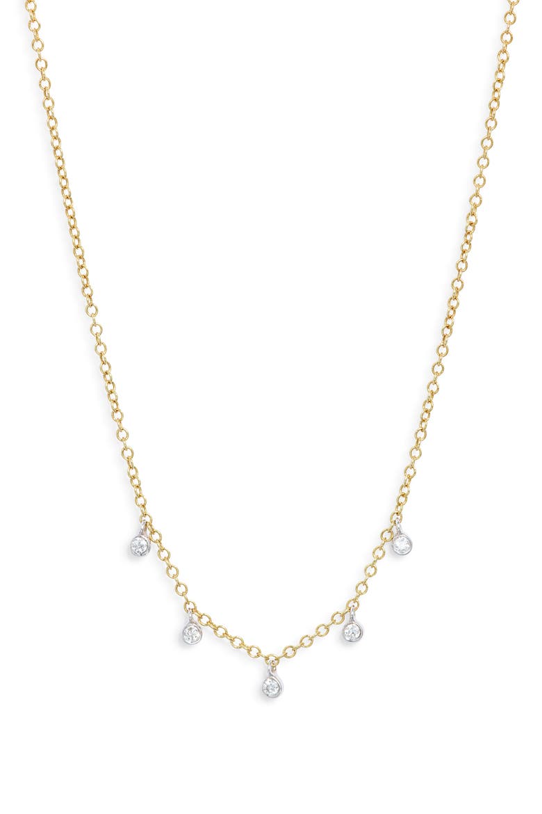 14k Gold Diamond Bezel Necklace, Main, color, YELLOW GOLD