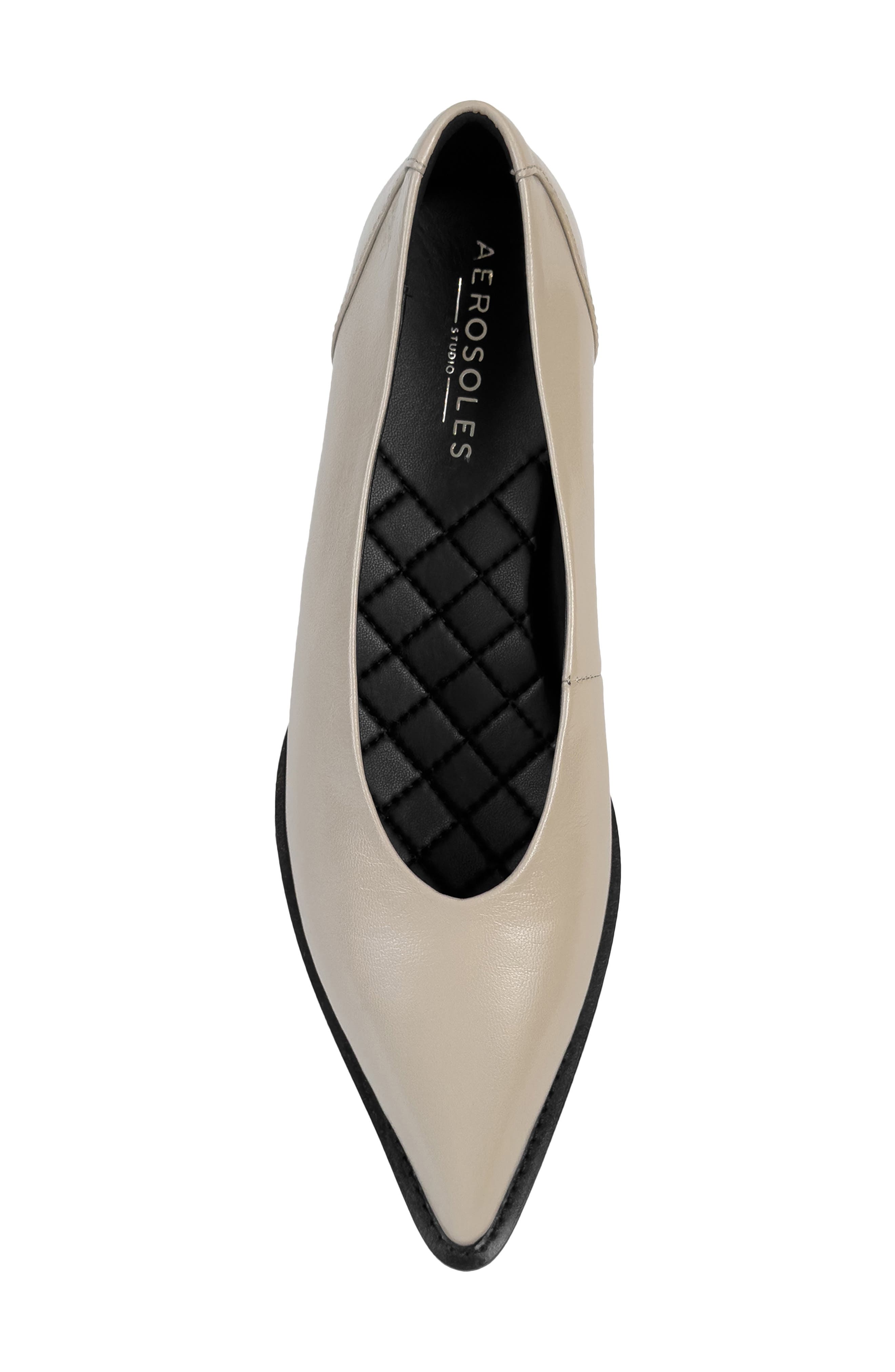 Aerosoles Mide Pointed Toe Pump, Alternate, color, Stone Leather