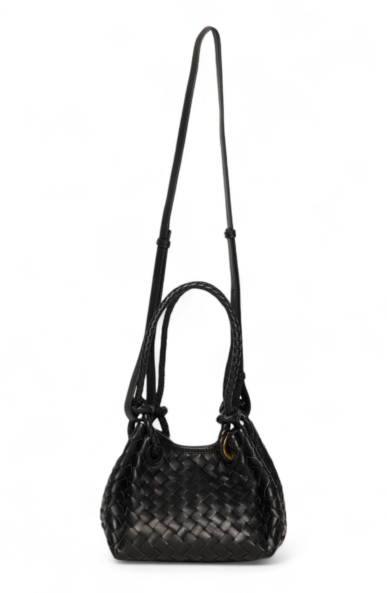 Kinsley Knot Top Handle Woven Leather Bag