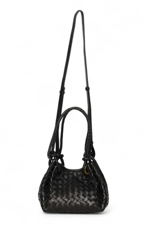 Kinsley Knot Top Handle Woven Leather Bag