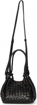 Walter Baker Kinsley Knot Top Handle Woven Leather Bag