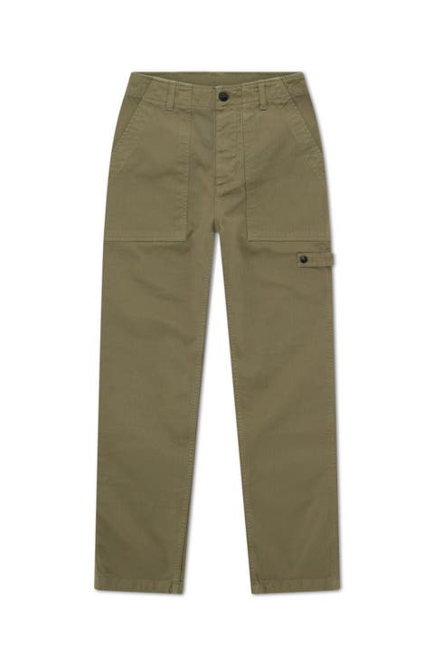 Jerryt Herringbone Cotton Fatigue Trousers