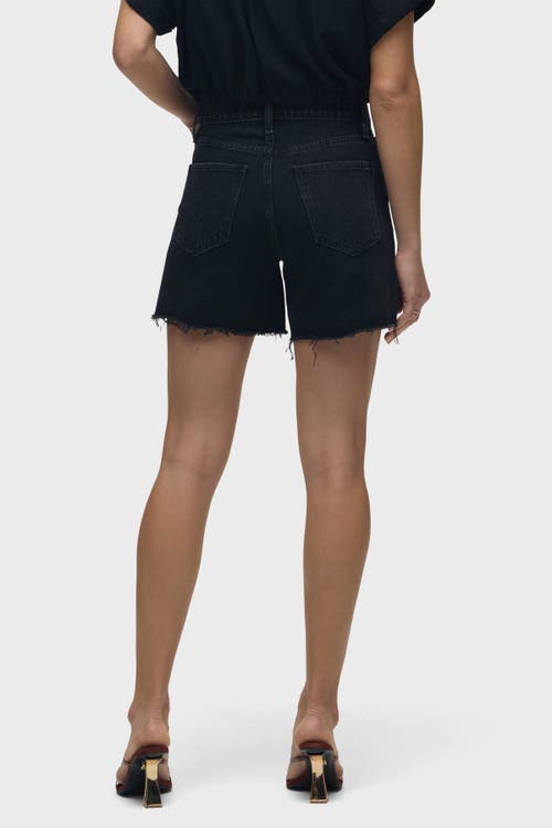 Hudson Jeans Devon Hi Rise Boyfriend Short In Destructed Black