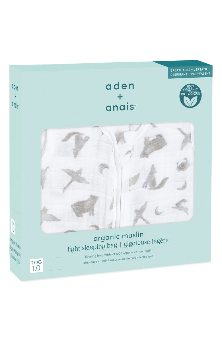 aden + anais Organic Cotton Muslin Wearable Blanket, Alternate, color, Map The Stars Grey