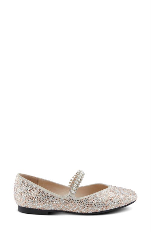 Azura By Spring Step Kailyn Mary Jane Flat In Light Beige Multi