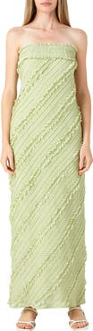Endless Rose Ruffle Strapless Maxi Dress