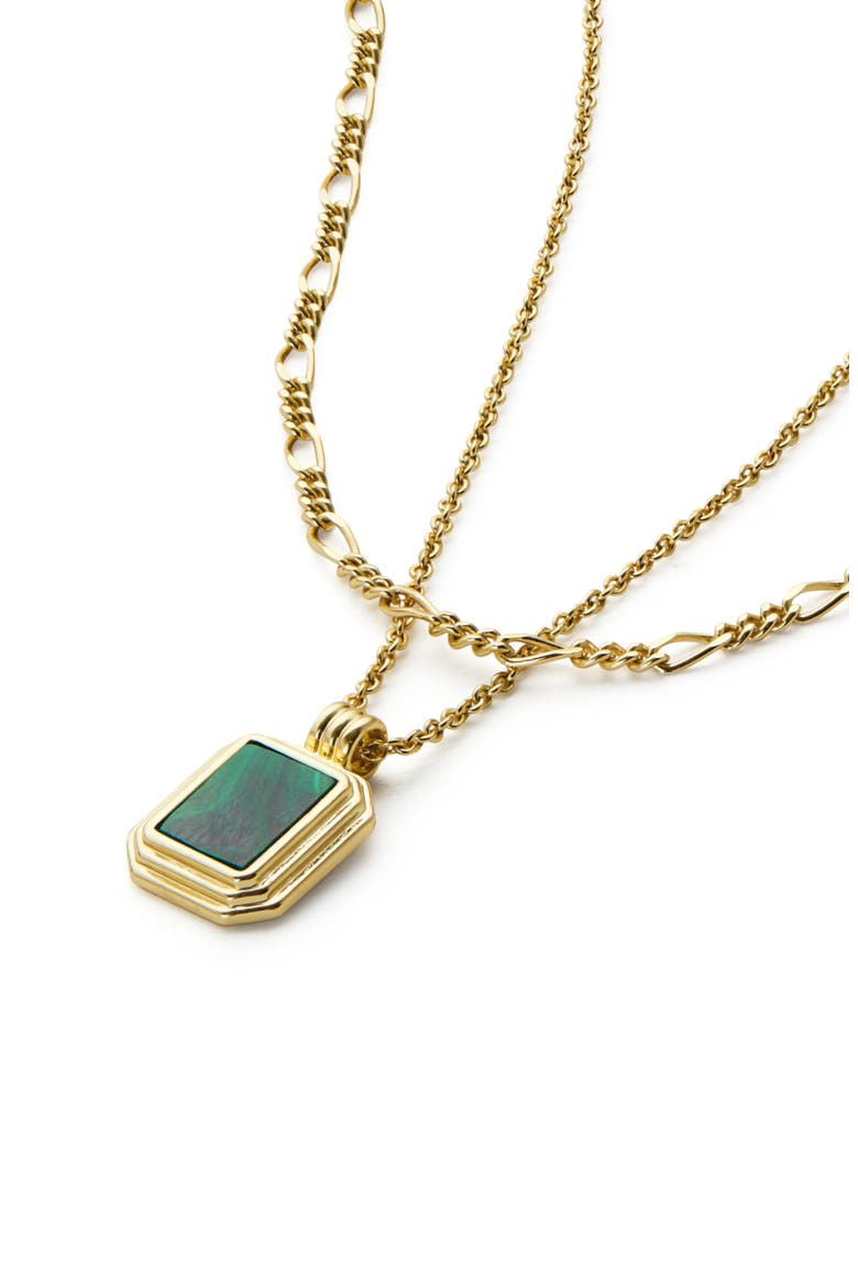 Layered Necklace Set - Temple Green, Alternate, color, Gold