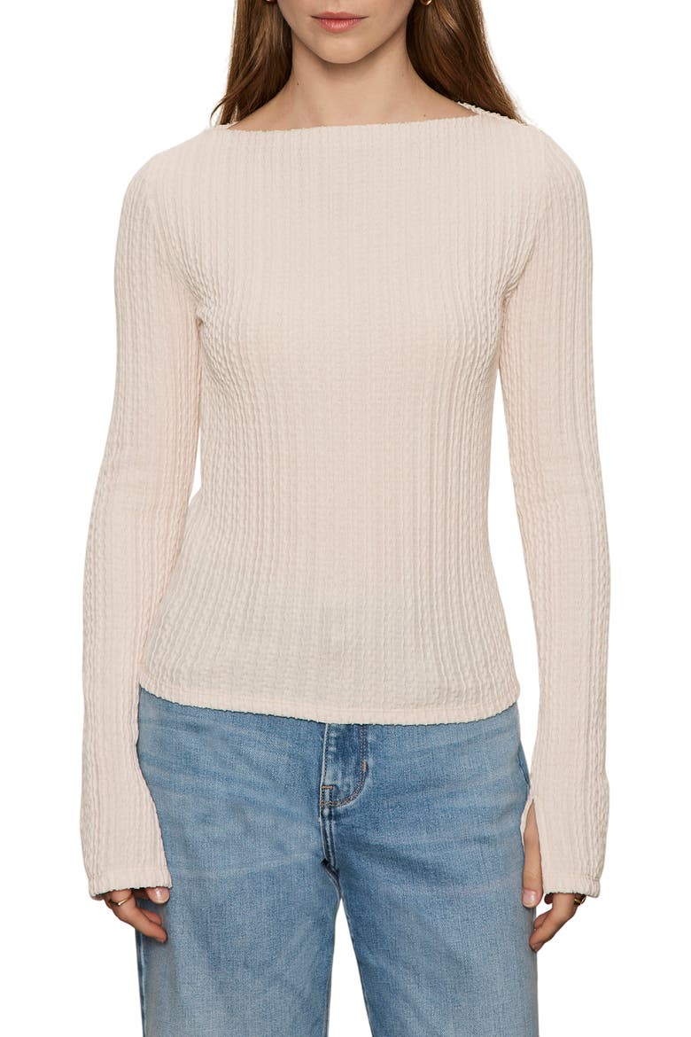 Boat Neck Rib Top, Main, color, PINK MILK