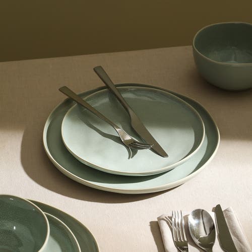Stone Lain Mirella Stoneware 12-piece Dinnerware Set In Green