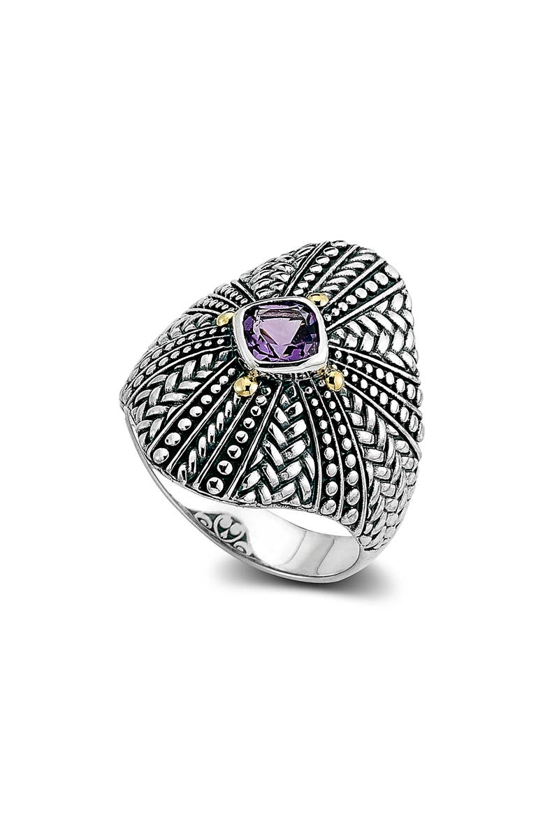 SAMUEL B. Amethyst Shield Ring, Main, color, Purple