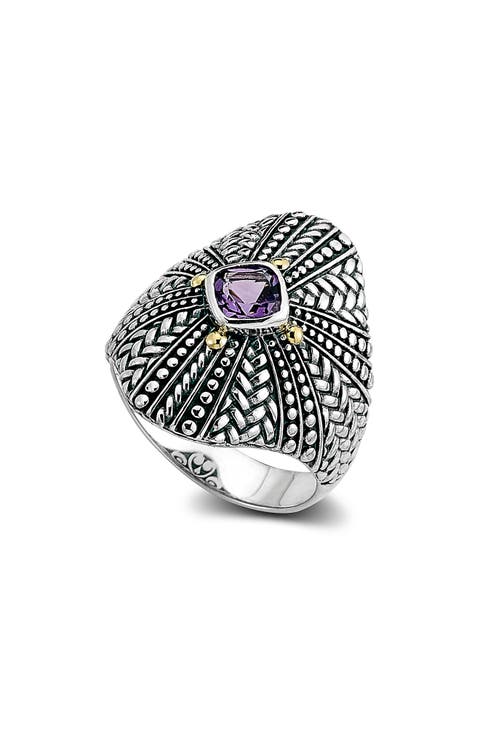 Amethyst Shield Ring