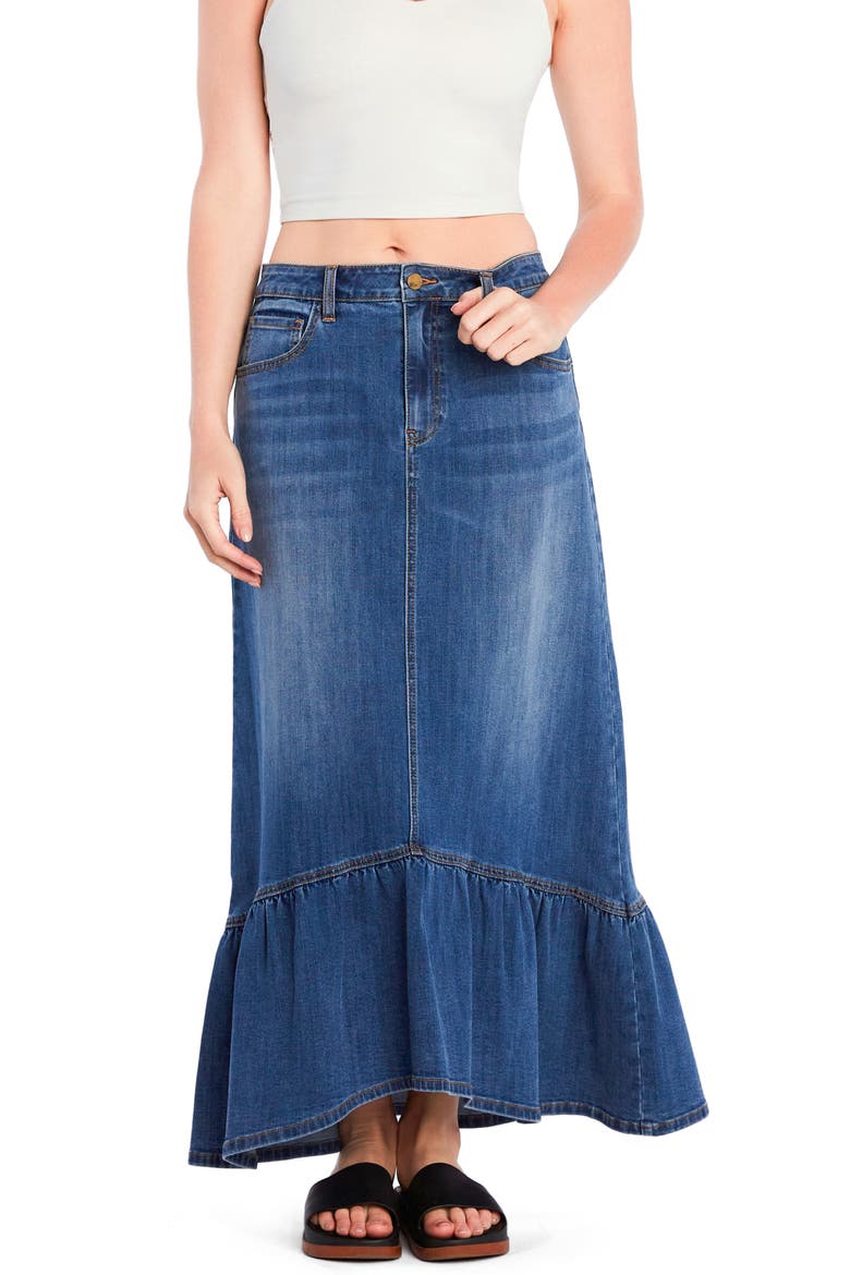 Feel Good Denim Maxi Skirt, Alternate, color, GREAT BLUE