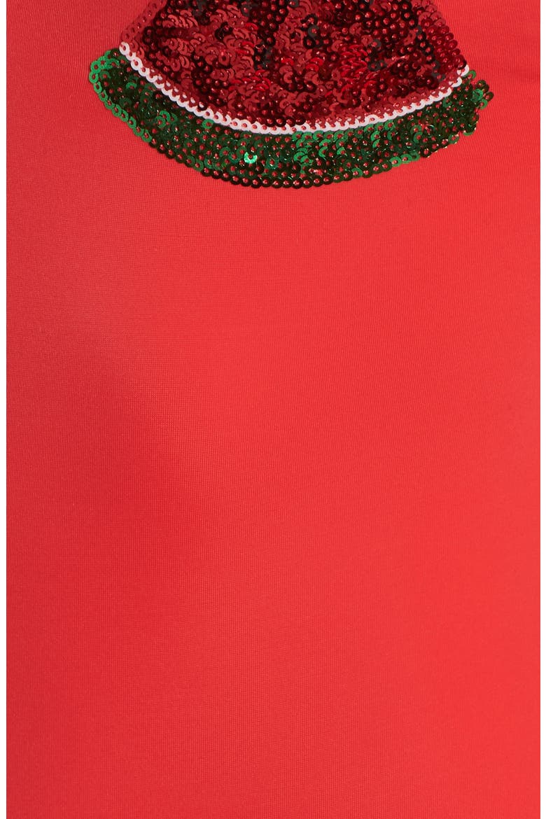 Melon Sequin One-Piece Swimsuit, Alternate, color, RED