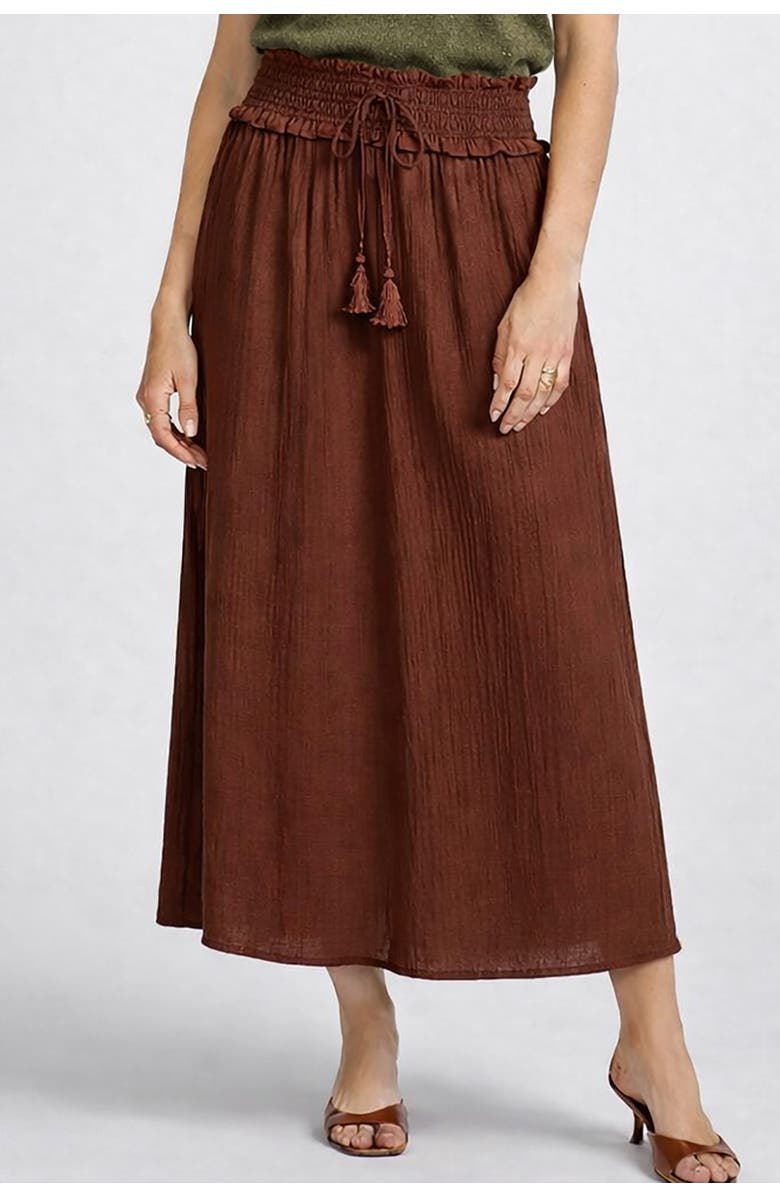 ELLE Collection Waistband Detail Skirt, Main, color, Russet