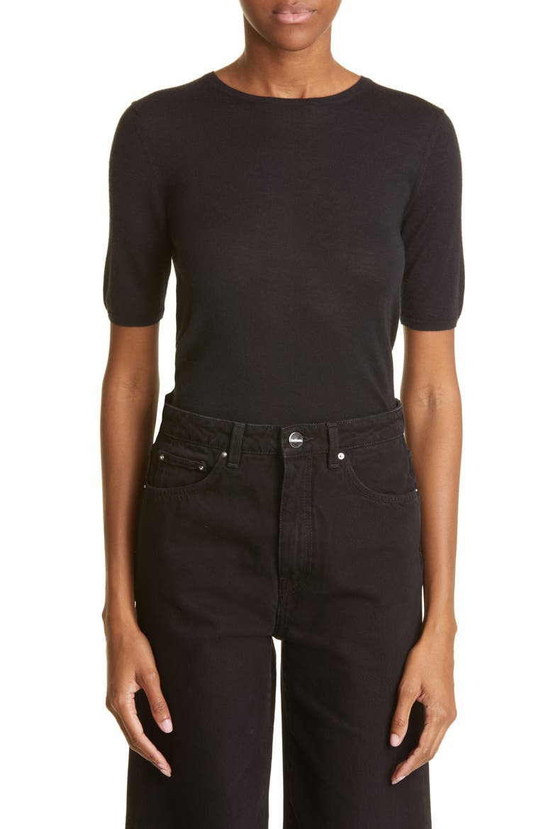 Cotton T-Shirt, Main, color, BLACK