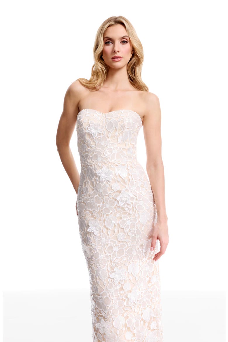 Shailene Lace Strapless Dress, Alternate, color, OFF WHITE