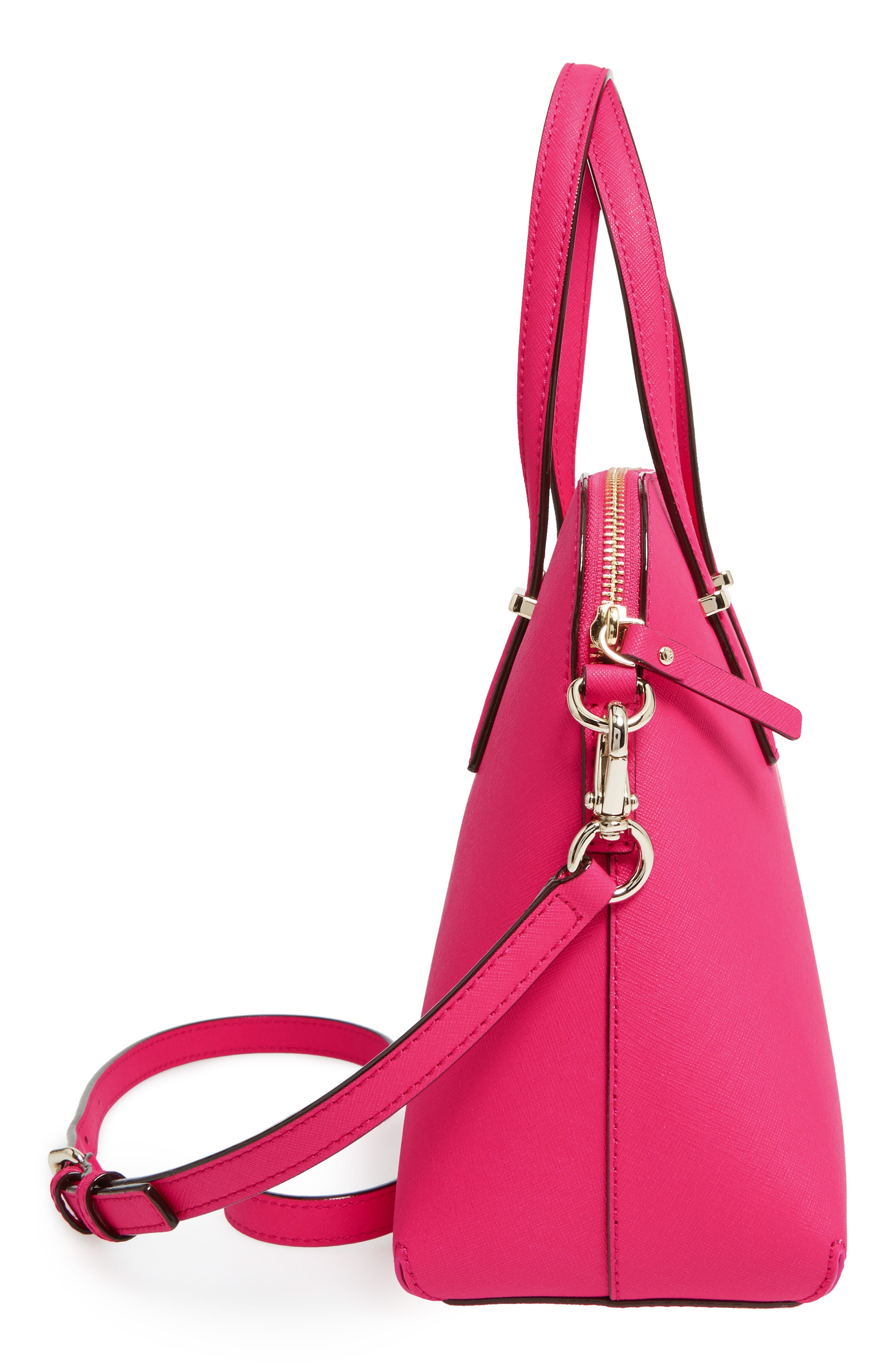 'cedar street - maise' leather satchel, Alternate, color, PINK CONFETTI