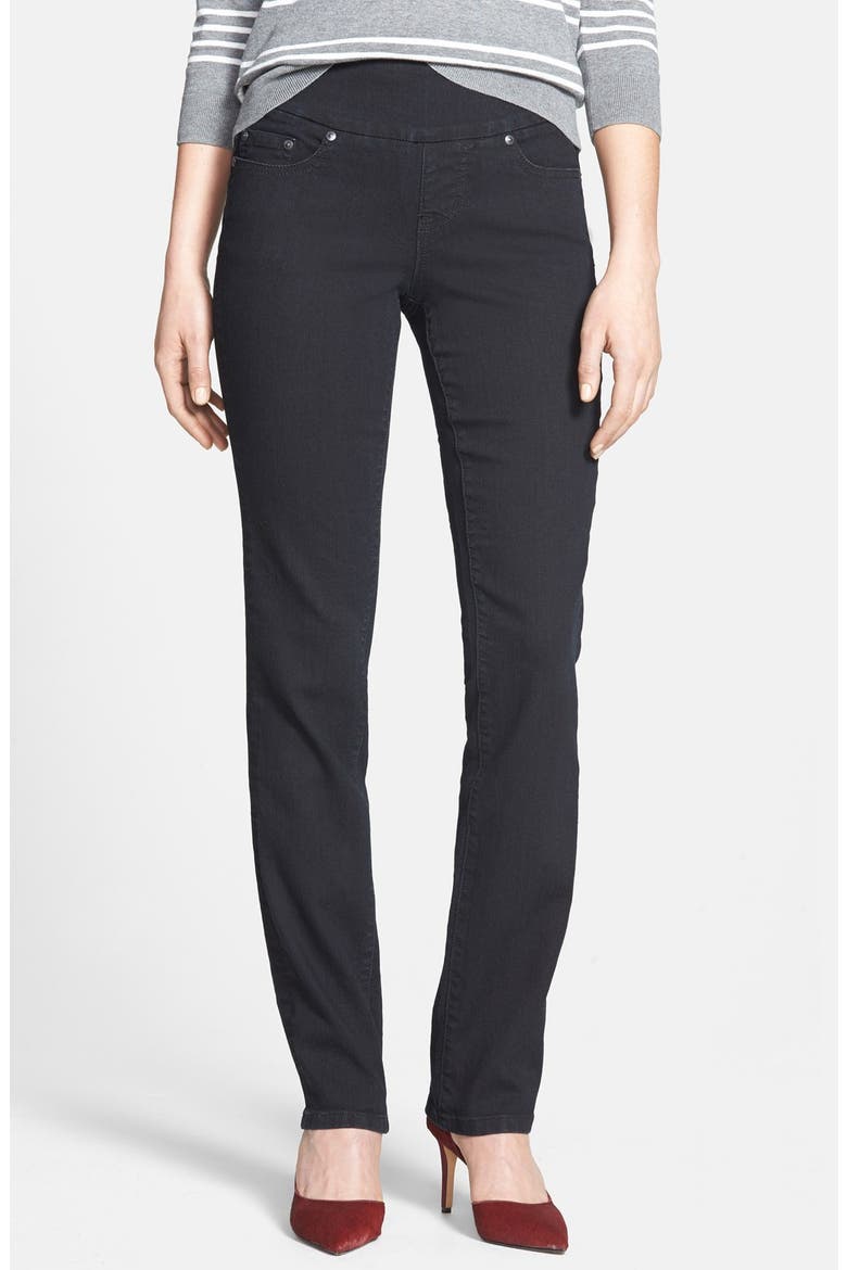 Jeans 'Peri' Straight Leg Pull-On Jeans, Main, color, BLACK VOID