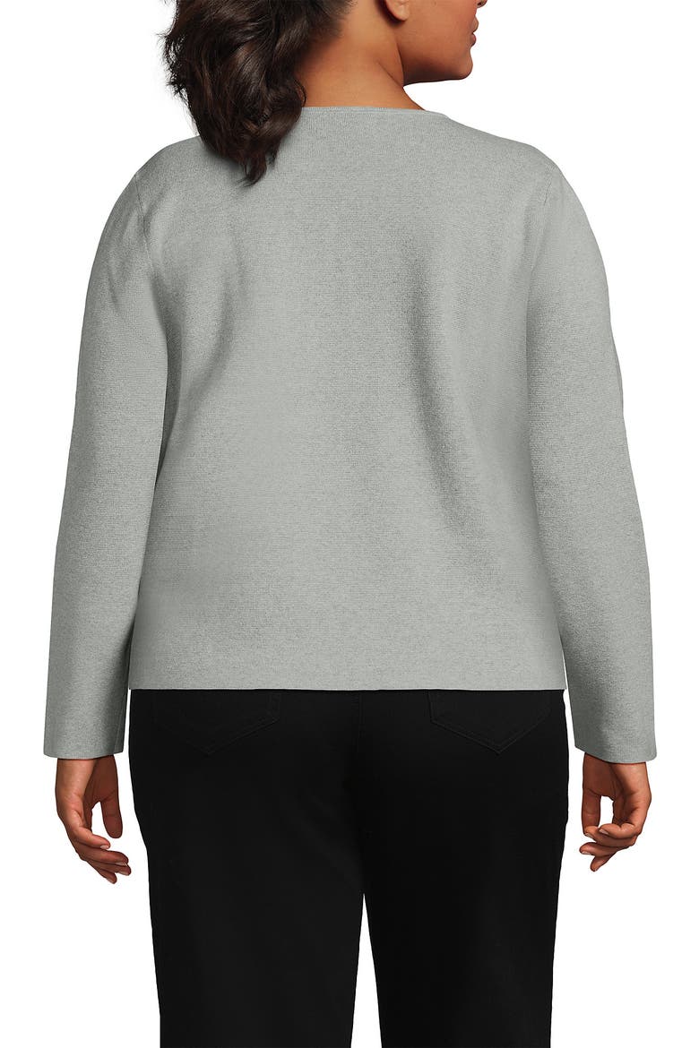 Plus Size Fine Gauge Cotton Milano Blazer Sweater, Alternate, color, Gray Heather