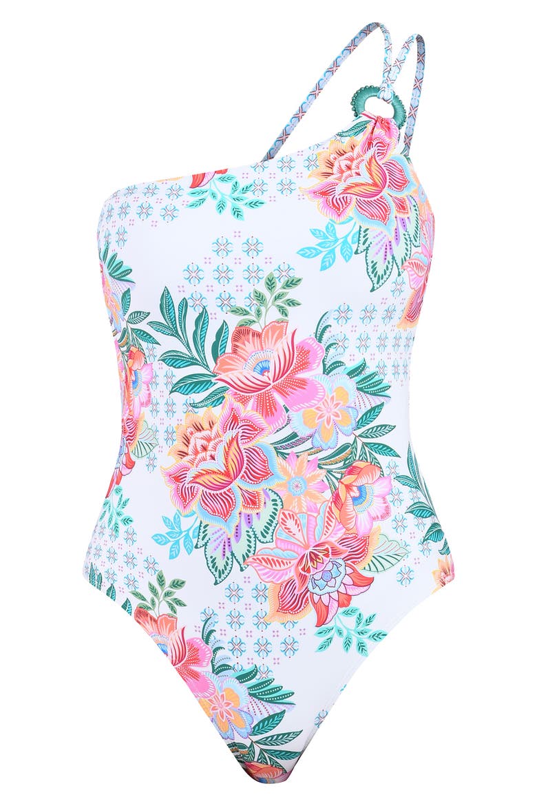 Riviera One-Shoulder One-Piece Swimsuit, Alternate, color, WHITE